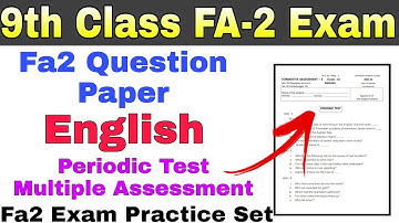 9th class fa2 question paper 2022  english / fa2 exam questions 2022 9th class