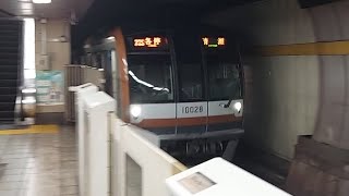 東京メトロ有楽町線10000系10128F各駅停車清瀬駅行き永田町駅到着(2023/1/23)