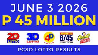 Lotto Result Today 9pm June 3 2026 Pcso