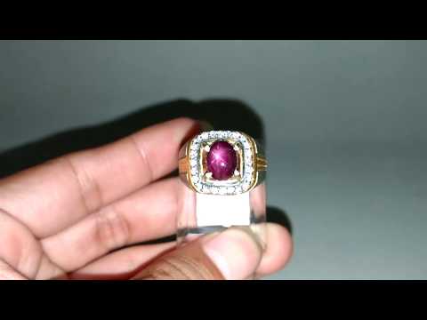 Cincin Batu Akik Merah Delima Ruby Ukuran Jumbo Asli (Kode 1423). 