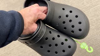 Crocs Unisex Classic Crush Clogs Platform Shoe Black