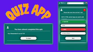 how to build a quiz app in JavaScript | html CSS JavaScript quiz screenshot 5