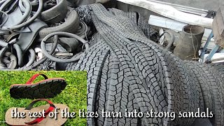 Making sandals from old tires