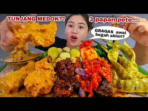 BRUT4L⁉️ SARAPAN NASI PADANG GULAI TUNJANG RENDANG BALADO LALAPAN JENGKOL MENTAH PETE GORENG