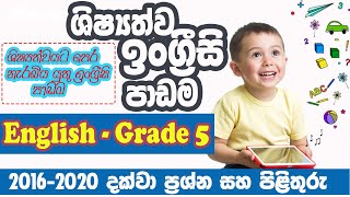 Grade 5 English Lesson in Sinhala | 5 ශ්‍රේණිය ඉංග්‍රීසි පාඩම  | scholarship past paper | 5 වසර