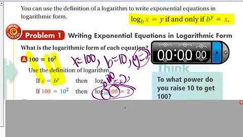 algebra 2, 7-3 logarithmic functions as inverses