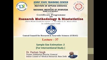 Lecture 37 : Sample Size Estimation For Interventional Study