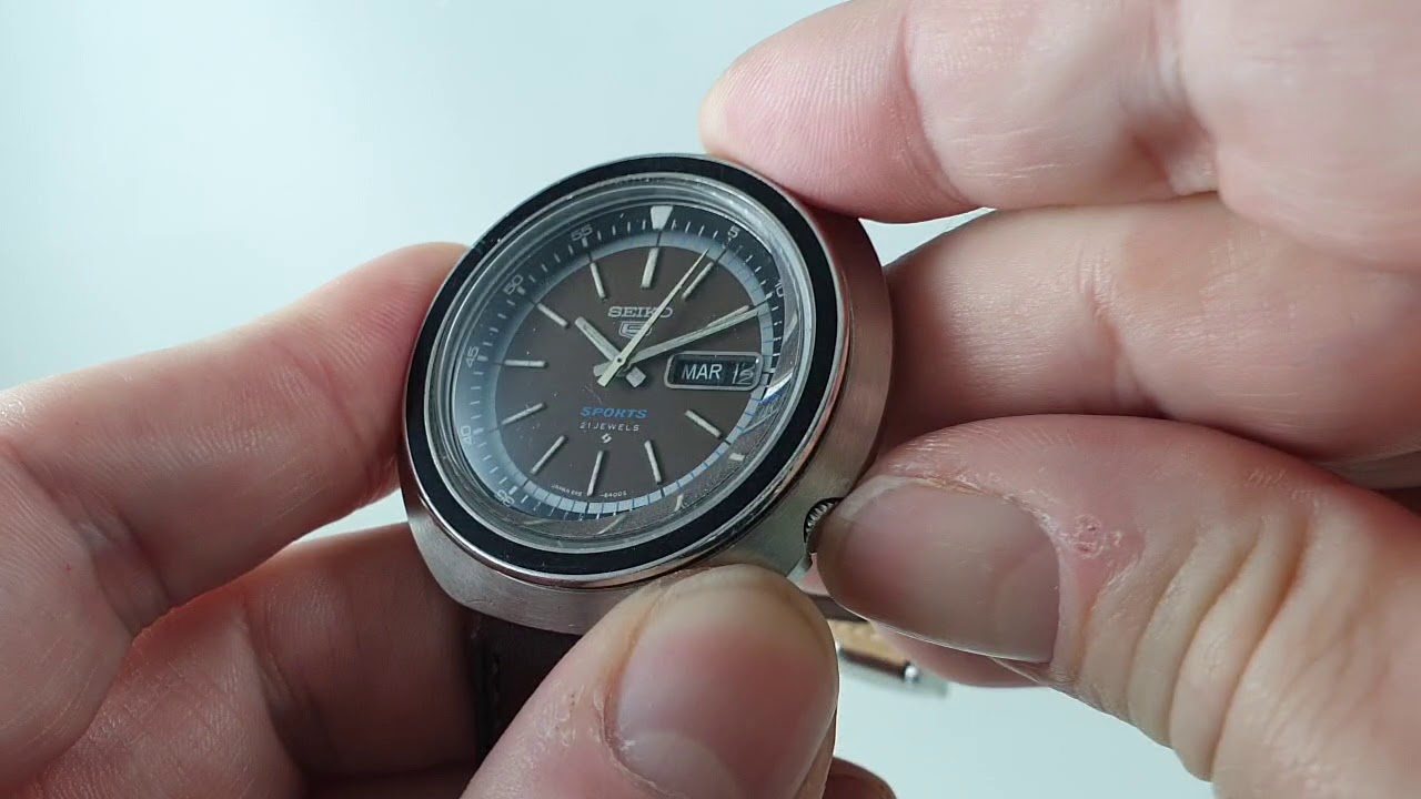 1973 Seiko 5 Sports UFO men's vintage watch. Model reference 6119-6400 -  YouTube