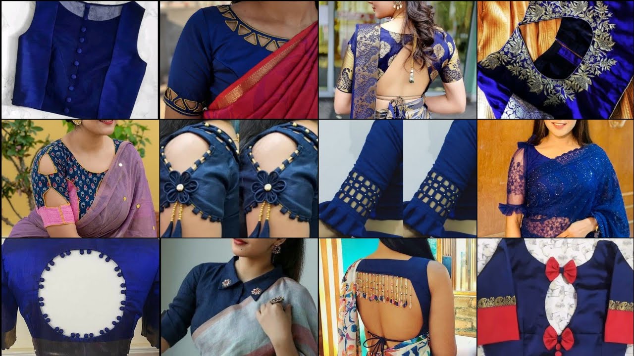 Blue Blouse Designs Latest/Blue Colour Blouse Design Back Side ...