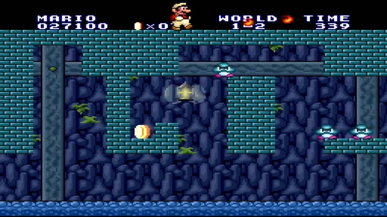 Snes Levels Super Mario Bros (SNES) Level 1-2 - YouTube