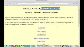 Math 219, 2023 Fall, Course Organization and Advice