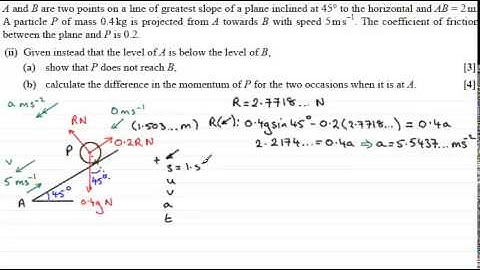 M1 Mechanics : OCR January 2013 Q7(ii)(b) : ExamSolutions Maths Revision