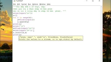 Python 11: Chèn x vào vị trí k trong mảng a gồm n số thực.