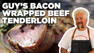 Guy Fieri and His Dad Cook Bacon Wrapped Beef Tenderloin | Guy's Big Bite | Food Network