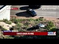 Slow speed chase leads to fire