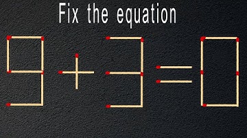 Turn the wrong equation into correct just in 1 move 9+3=0 | matchstick puzzle | matchstick | puzzle