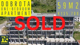 SOLD Kotor Bay - Dobrota One Bedroom Apartment with Large Balcony and Sea Views - 59m2 €135,700