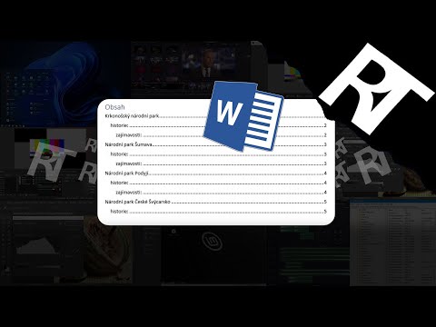 Jak vytvořit obsah ve Wordu – Rychlý automatický obsah – Microsoft Word – vytvoření obsahu MS Word