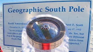 The Geographic South Pole!  With the 2021 pole marker