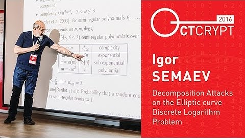 CTCrypt 2016 – Igor Semaev – Decomposition Attacks on the Elliptic Curve Discrete Logarithm Problem