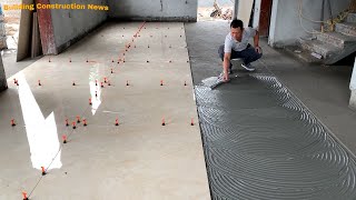 Professional Large Living Room Floor Construction Skills With Large Size Ceramic Tiles You Must See