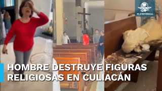 Hombre que aseguraba ser enviado por la Santa Muerte causa destrozos en iglesia