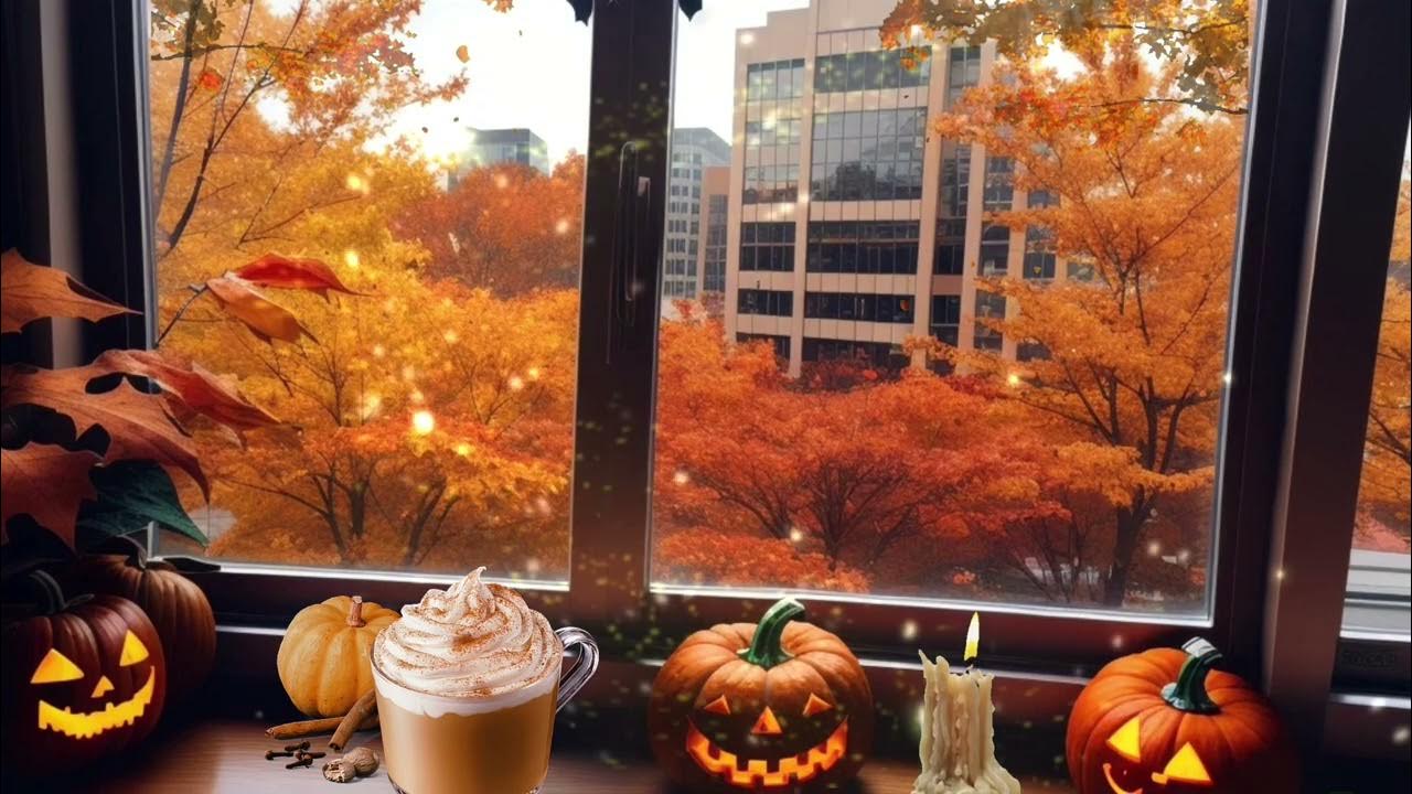 Pumpkin Spice Latte Day Ambience 🍁2 hours relaxing music with thunder
