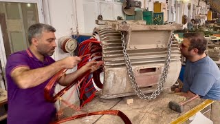 everything about the electric motors|| Complete winding of 200 kW 1500 rpm Siemens electric motor