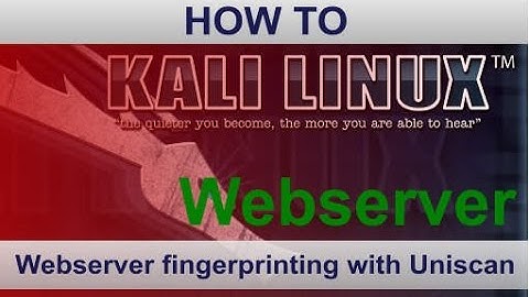 Webserver fingerprinting with Uniscan Kali Linux