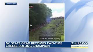 NC State grad becomes two-time cheese-rolling champion