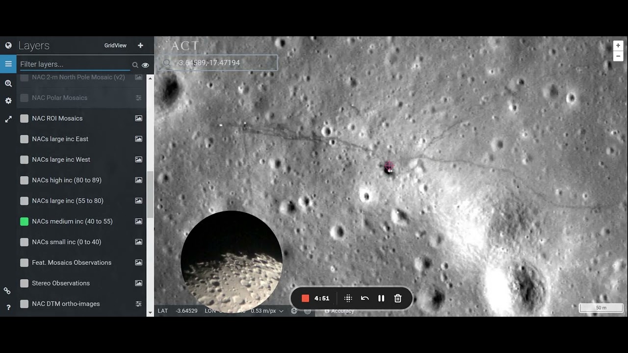 Apollo landing sites, respectively 11, 12, 14, 15, 16, 17, using ...