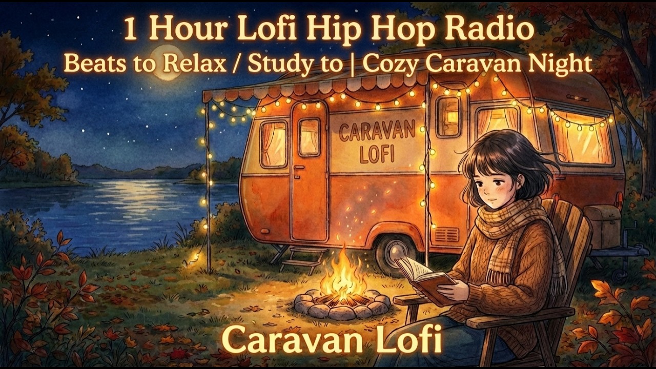 1 Hour Lofi Hip Hop Radio 📚 – Beats to Relax / Study to | Cozy Caravan Night 🌙 | Caravan Lofi