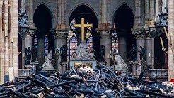 Inside Notre-Dame Cathedral after the fire