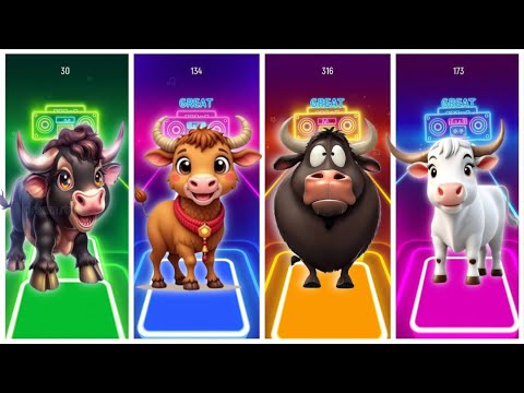 😱BULLS DESTROY TILES HOP | SO SATISFYING🐂😍