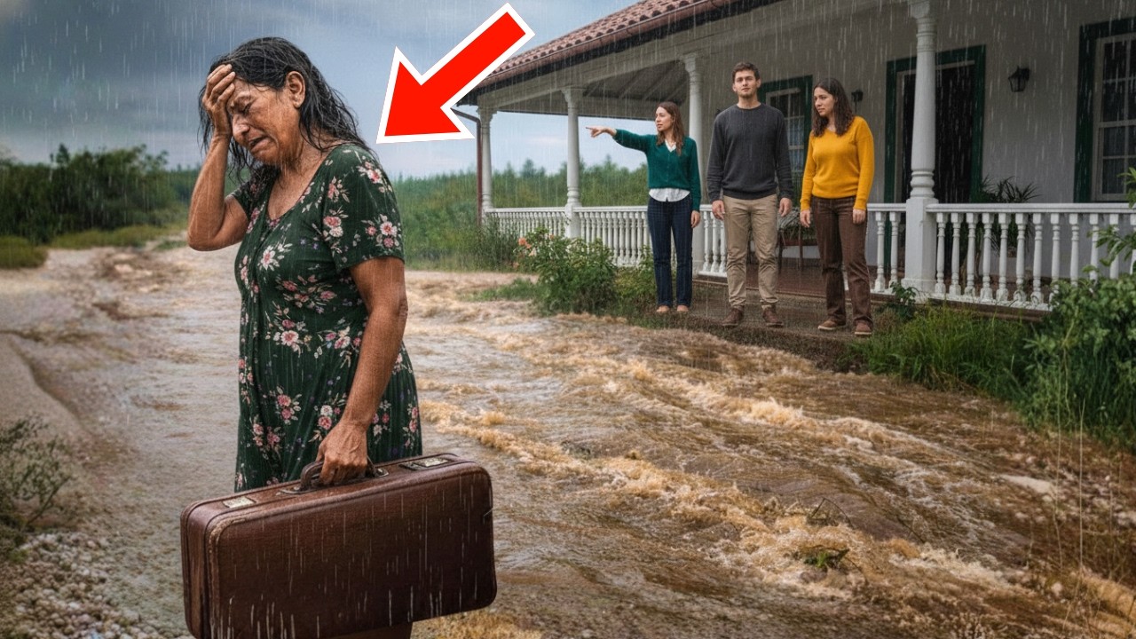 Văduva a fost alungată de propriii copii sub ploaie s a întors bogată și i a făcut să plângă
