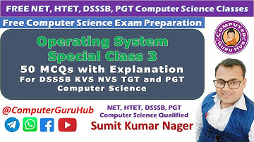 Most Important Operating System MCQs Set 1| DSSSB | TGT | PGT | Computer Science