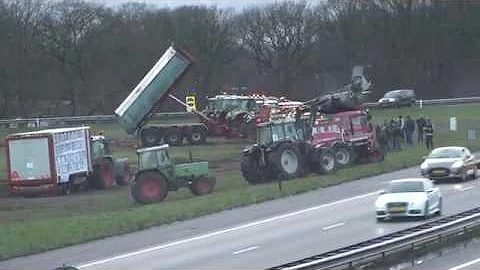 Boerenprotest A1 bij Stroe  | Gelderland | Nederland