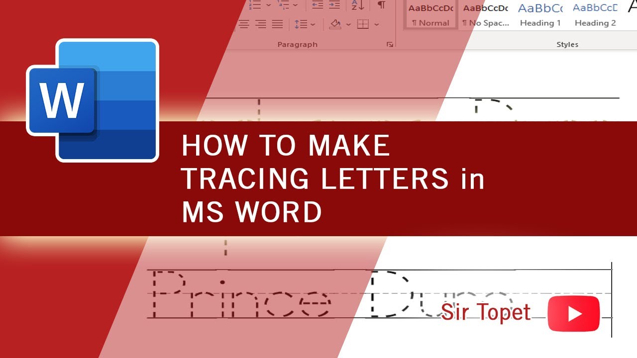 how-to-make-tracing-letters-in-ms-word-youtube