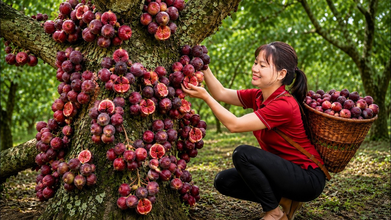 イチジク 穂木 選べるセット La・figue farm Harvesting Fig Fruit and Selling at Traditional Market With Pets