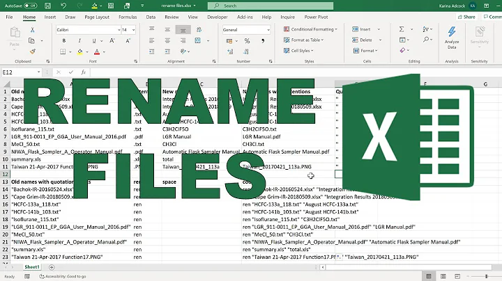 Byt namn på flera filer samtidigt med Excel (Windows)