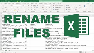 how to rename multiple files at once using excel (windows)