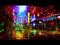 Cyberpunk Ambience ASMR Future city - Soothing Urban Rain, Flying vehicles, City noises