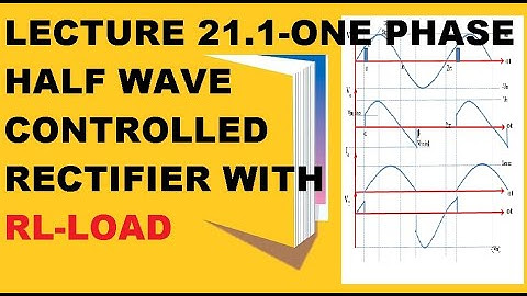 Lecture 21.1 | one phase half wave controlled rectifier with RL load | circuit and waveforms |