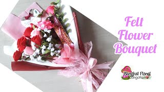 Buket Bunga Dari Kain Flanel || Orderan Customer @BengkelFlanelSangatta|| Felt flower bouquet