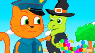 Cats Family in English  Gumball Machine Guard Cartoon for Kids