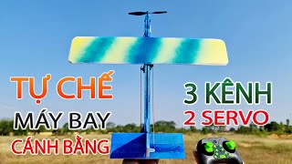 Chế Máy Bay Cánh Bằng Mini 3 Kênh có 2 Servo