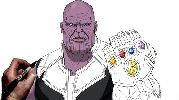 How To Draw Thanos (Infintity Gauntlet) | Step By Step | Marvel Avengers