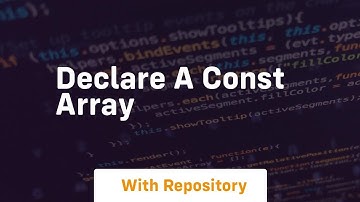 declare a const array