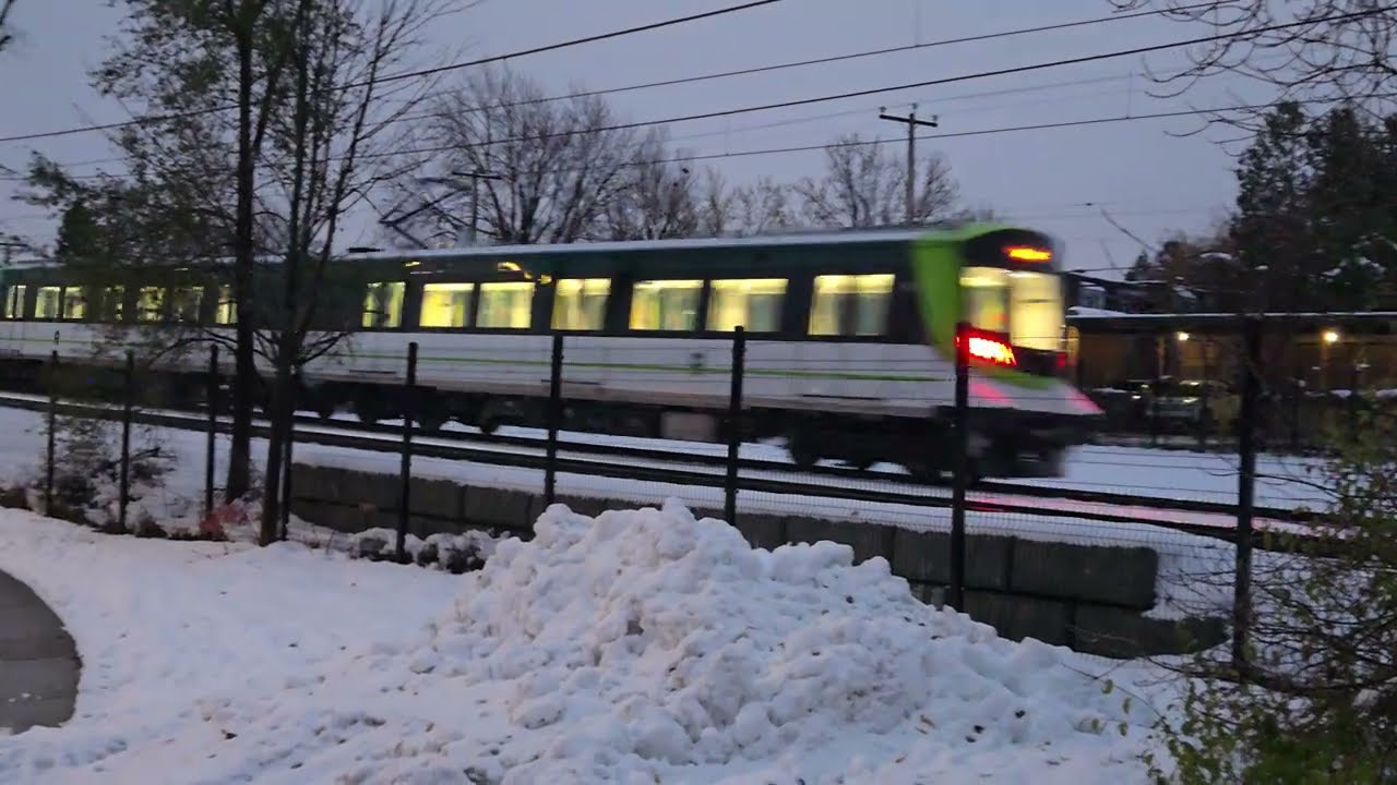 MONTREAL REM Winter Like  LRT Testing after Remembrance Day Storm in Pierrefonds 