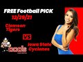 Free Football Pick Clemson Tigers vs Iowa State Cyclones Picks, 12/29/2021 College Football